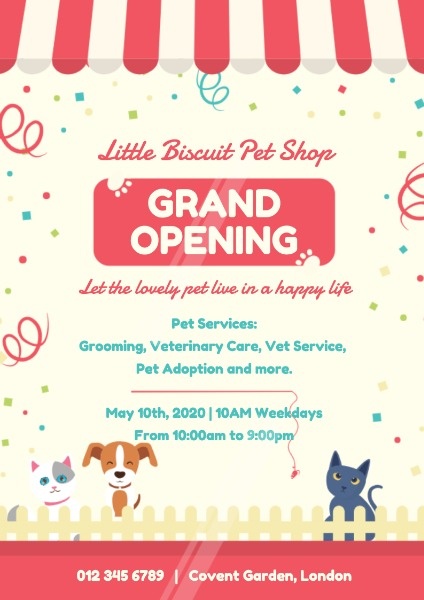 宠物商店开业petshop英文海报