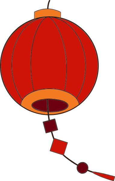 灯笼红灯笼中国风手绘节日贴纸素材