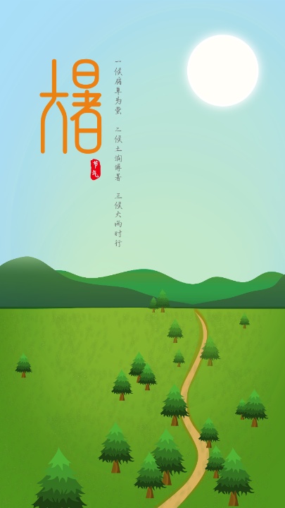 绿色森林草地传统二十四节气大暑海报设计模板素材