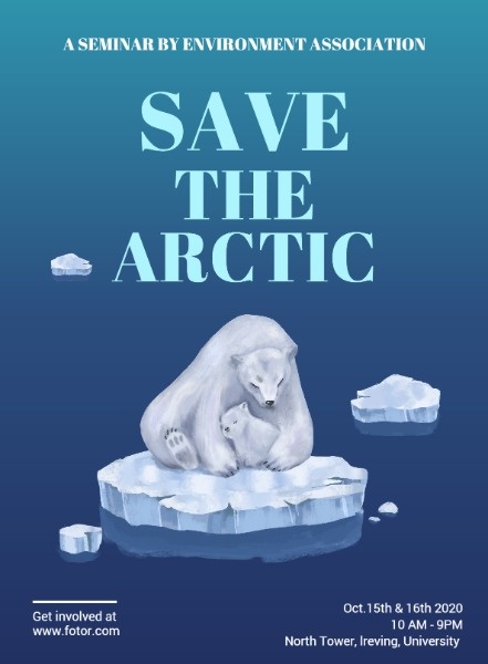 全球气候变暖宣传海报设计模板素材