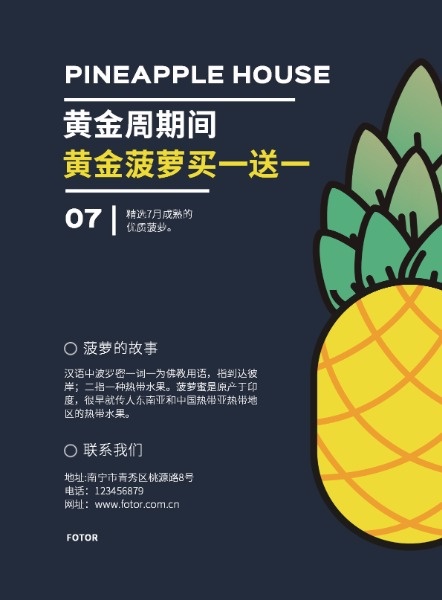 优质水果菠萝海报设计模板素材