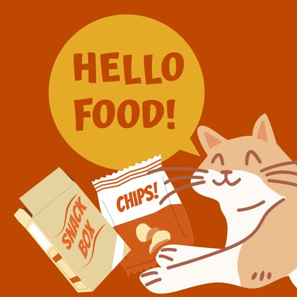 猫咪喵星人吃货橙色卡通可爱