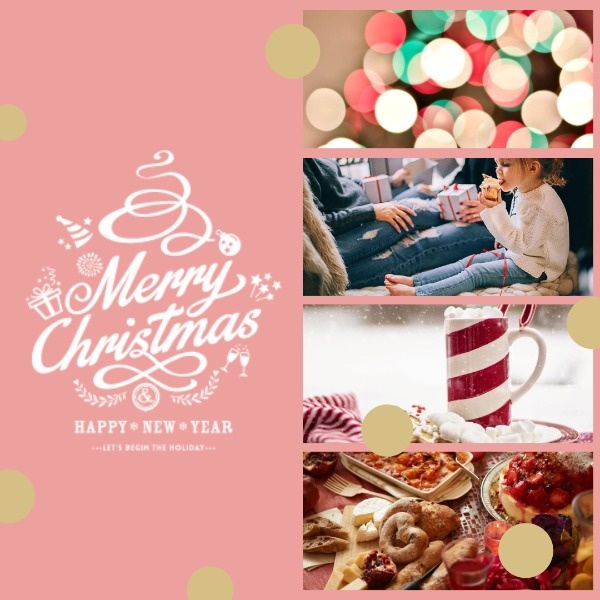 Pink Christmas Warm Collage