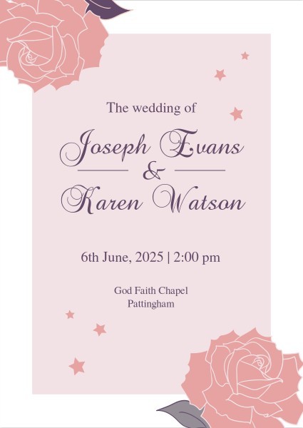 英文婚礼请柬邀请函