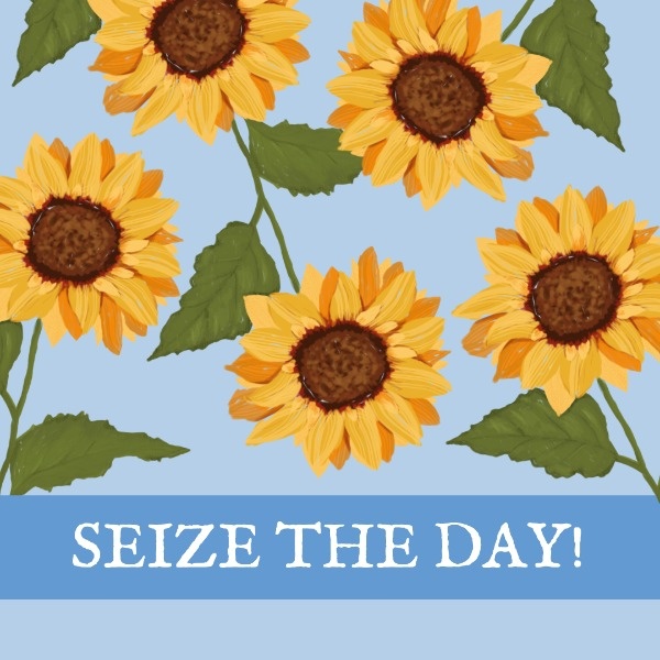 Seize The Day Sunflower Quote