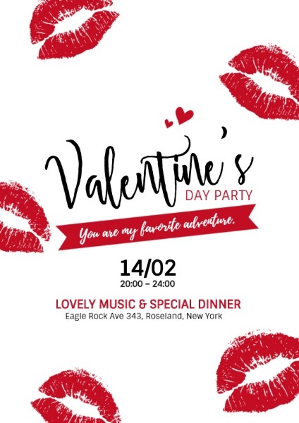 Lip Print Valentine's Day Party