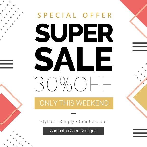 White Super Sale Ads