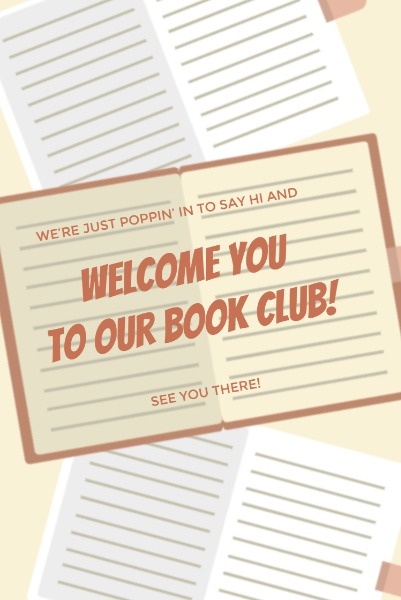 Book Club Welcome Card