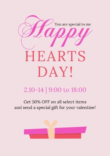 Pink Happy Heart Day Promotion
