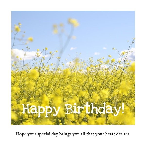 Yellow Flower Birthday Wishes