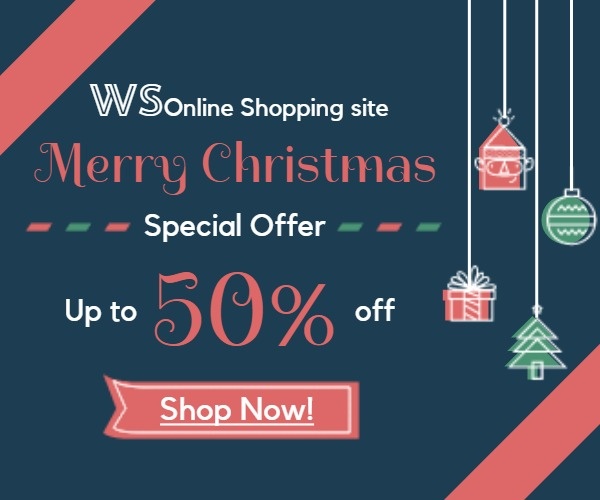 Dark Blue Christmas Online Sale Banner Ads