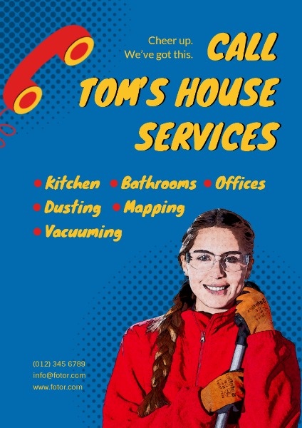 Blue House Cleaning Service Flyer