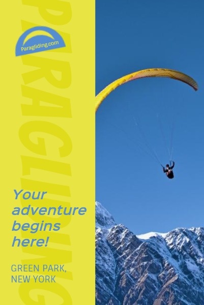 Blue And Yellow Paragliding Sport