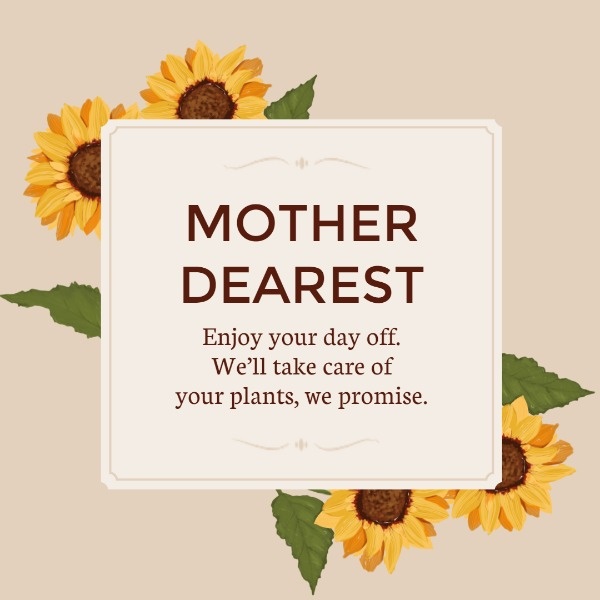 Sunflower Mother's Birthday Wishes Card