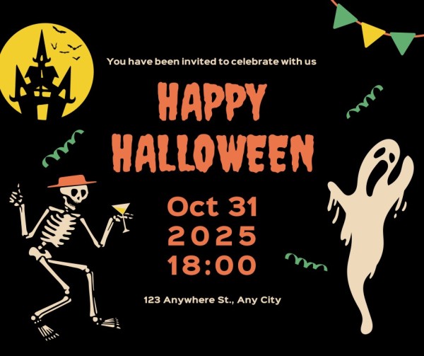Vintage Halloween Party Night