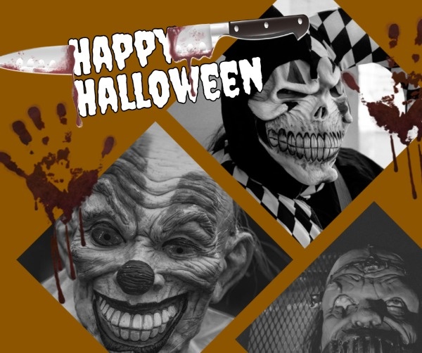 Brown Horrible Halloween Collage