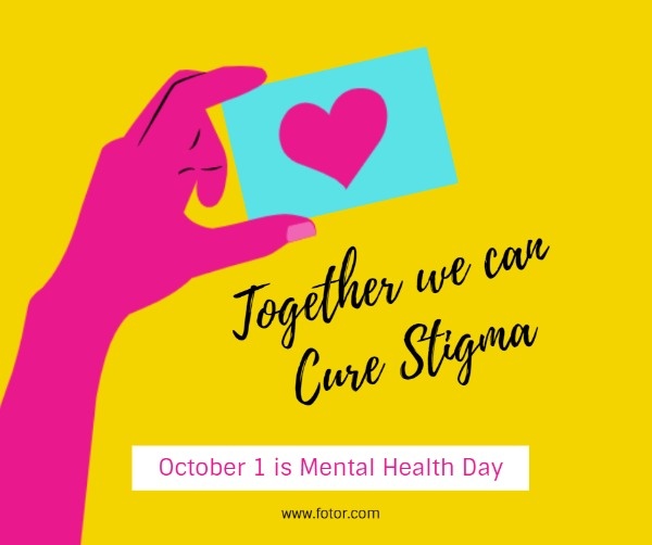 Yellow And Pink Mental Health Day 