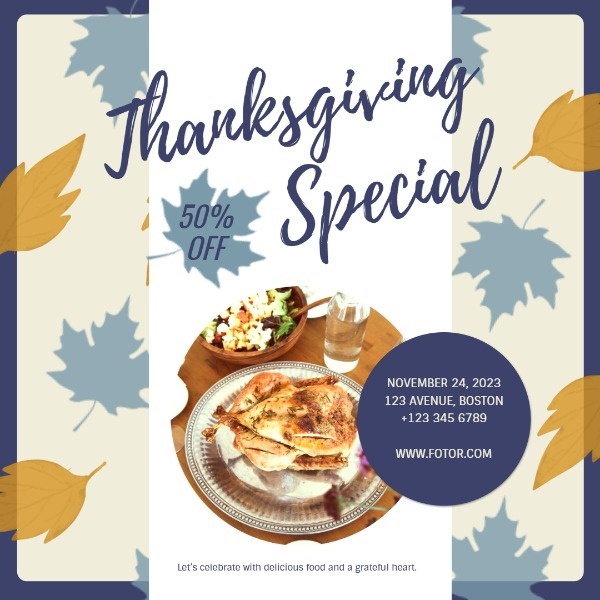 Thanksgiving Restaurant Special Sale