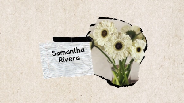 White Flower And Paper Scrape Banner