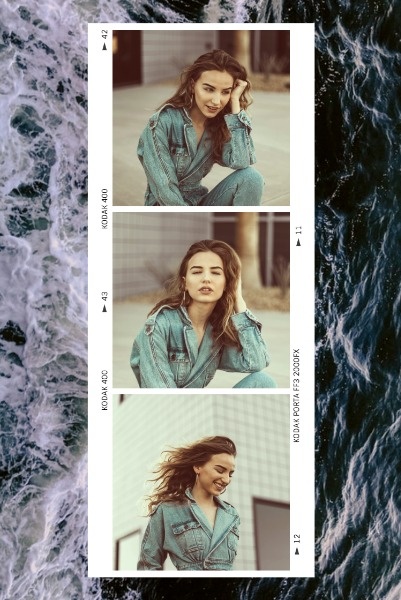 Ocean Background Film Collage