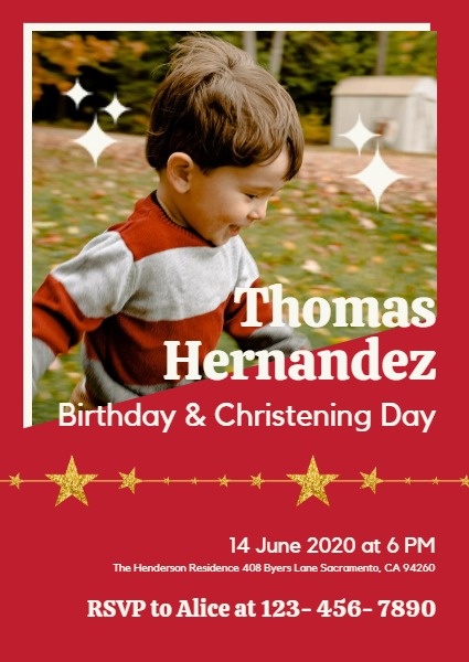 Red Birthday And Christening Party