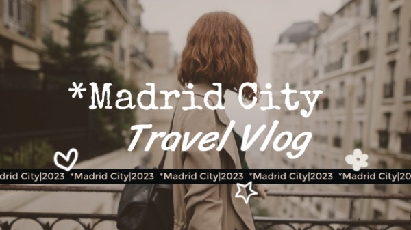 马德里市 Vlog 缩略图Youtube视频封面