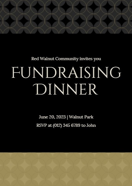 Black And Golden Fundraising Dinner