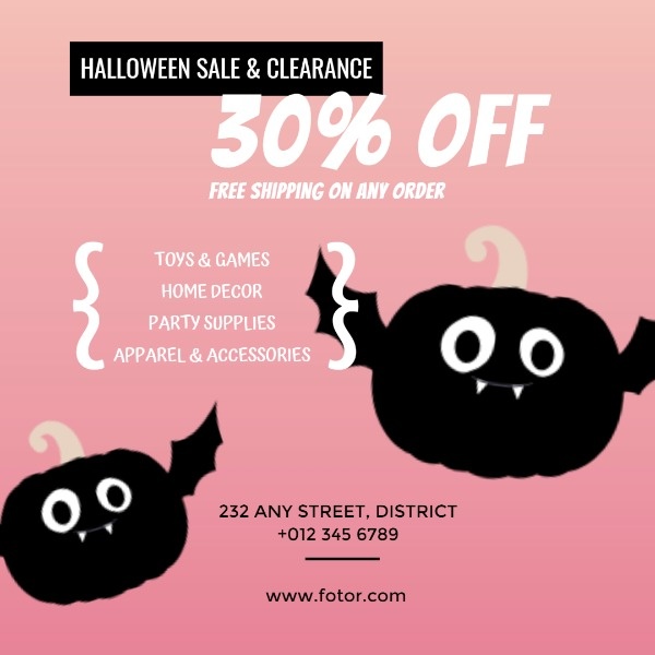 Pink Halloween Shop Promotion