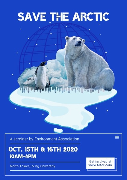 关于北极的英语海报图片