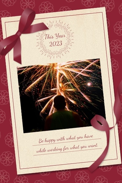 Red Background Of New Year Card