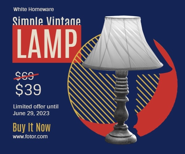 Blue Vintage Lamp Sale