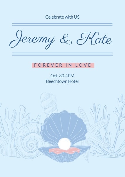 Blue Under Sea Wedding Program