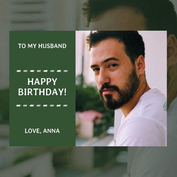 Green Birthday Wishes Card For Husband
