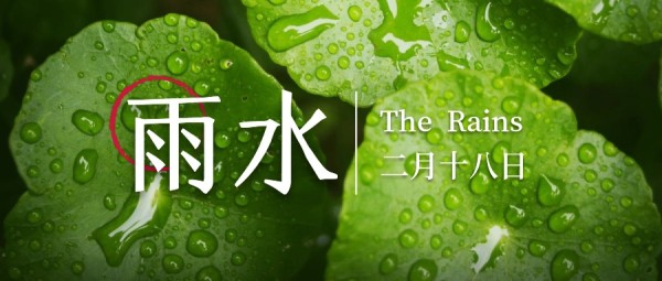 绿色文艺传统节气雨水公众号封面大图