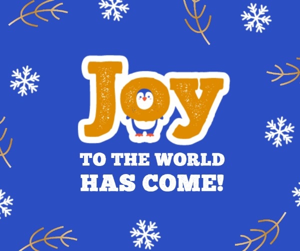 Blue Joy Penguin Christmas Wishes