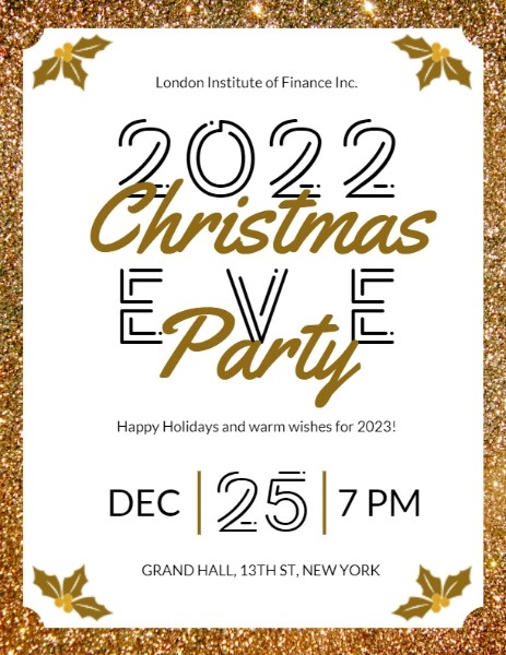 White Glitter Christmas Eve Party 