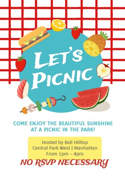 Cute Picnic Party Invite