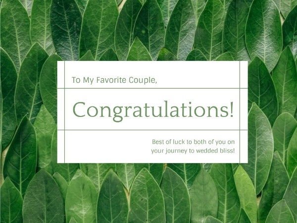 Green Plant Congratulations