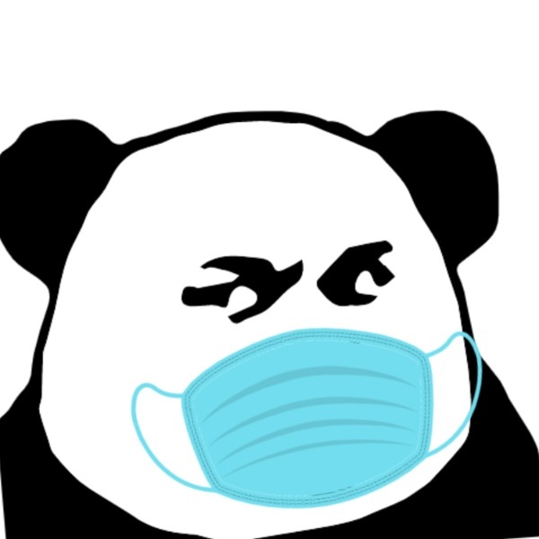 表情包熊猫戴口罩搞怪搞笑