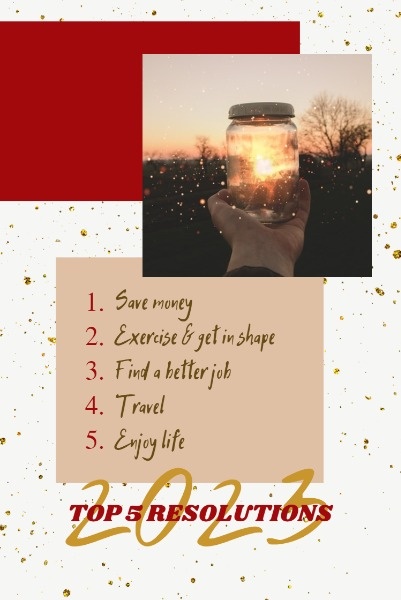 Red And Golden New Year Resolution