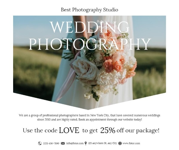 White Wedding Photography Studio Promotion