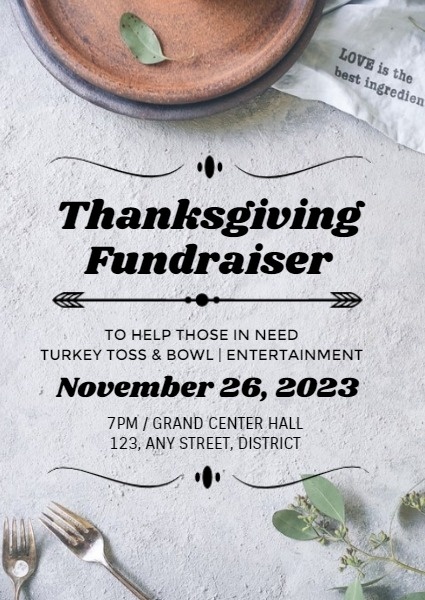 White Simple Thanksgiving Fundraiser