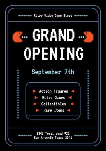 Video Game Store Grand Opening