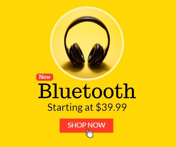 Yellow Bluetooth Sale Banner Ads