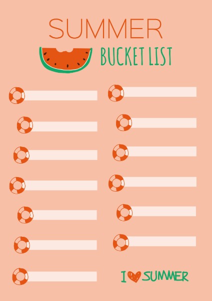 Summer bucket list