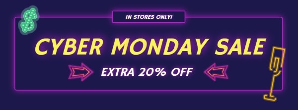 Purple Neon Cyber Monday Sale