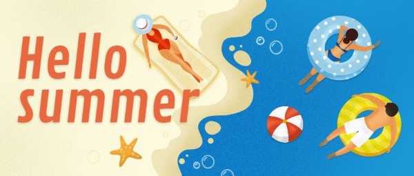 夏日海岛游公众号封面大图模板