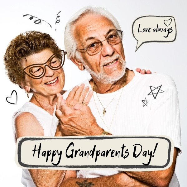 White Grand Parents Day Wishes