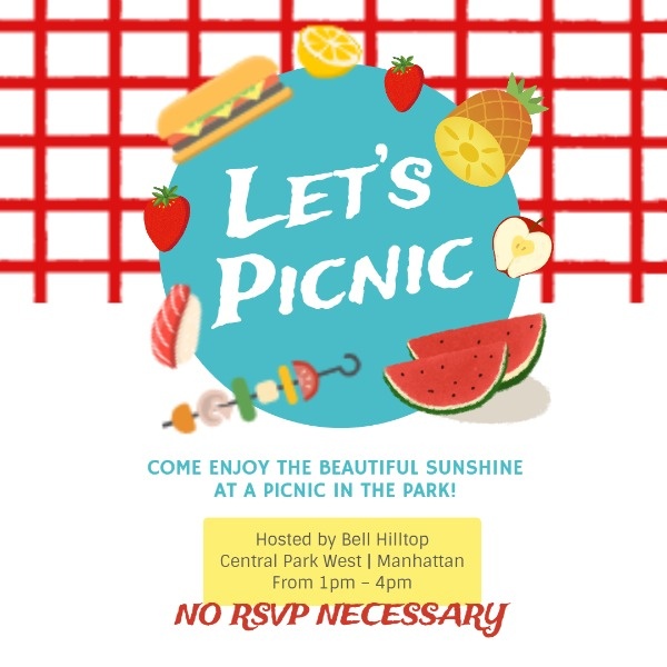 Cute Picnic Party Invite