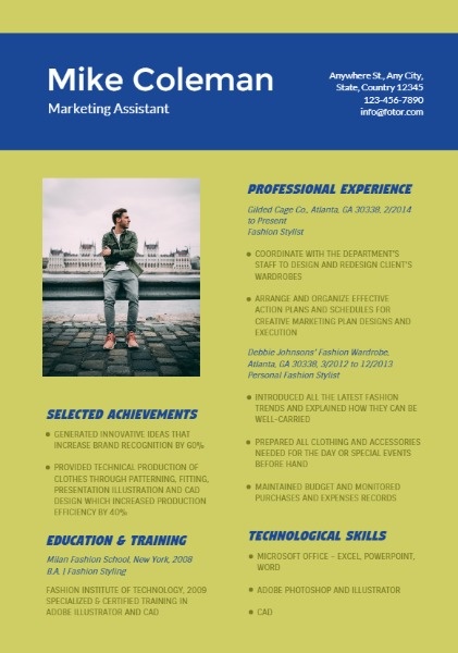 Marketing Assistant Green Blue 